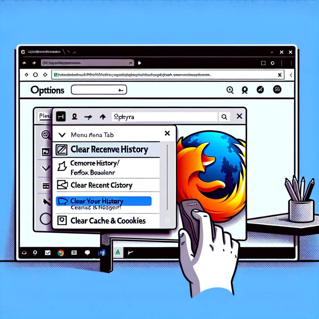 Mozilla Firefox sur un ordinateur Windows avec un dossier de cookies et un icône de poubelle