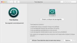 Sauvegarde Time Machine sur Mac