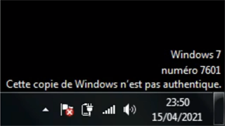 Authenticité de la copie de Windows